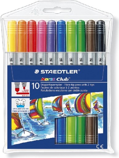 OBOJSTRANNÝ PRIRODZENÝ VYPÍNACÍ MENTER NC10 V POUZDRI STAEDTLER, 10 FARIEB.