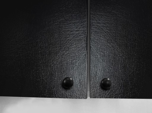 Ozdobná čierna kožená dyha na nábytok 90x50cm