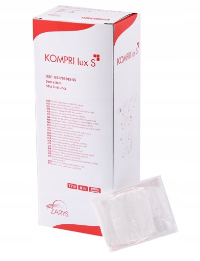 PLYNOVÉ KOMPRESY 5x5cm 50x3=150 ks. STERILNÉ MERAČE