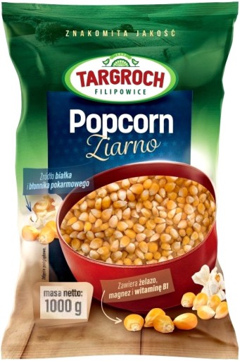Kukuričné zrná na pečenie bez soli 1 kg = 38 litrov 1000 g TARGROCH