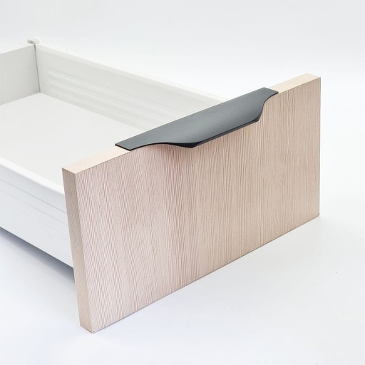 Okrajová nábytková úchytka aplikovaná vpredu, 160 mm, matná čierna
