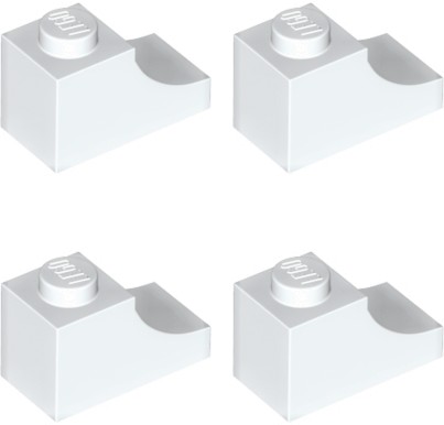 LEGO 78666 Oblúkový most 1x2 biely 6346616 - 4 kusy