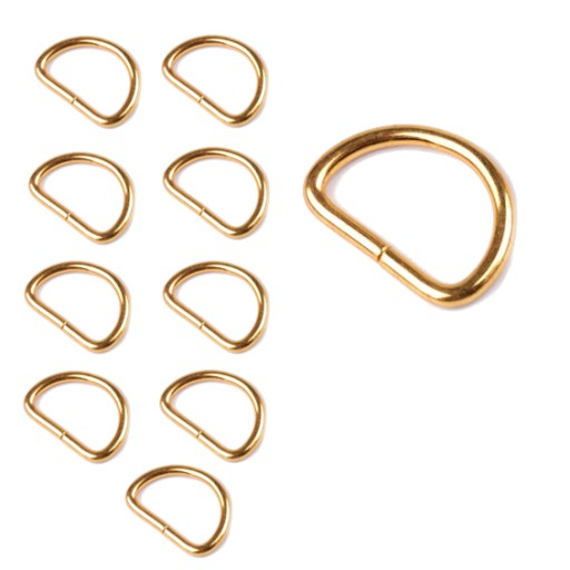 KOVOVÝ POLKRÚŽOK 10 mm ZLATÝ (10 ks)