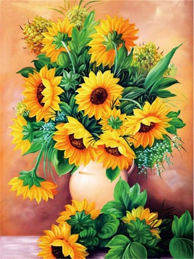 Diamantová vyšívacia mozaika Aplikátor slnečnice Diamantové maľovanie FLOWER 30x40