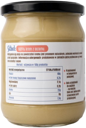 SEZAMOVÁ PASTA TAHINI MASLO 500ml BEZ KONZERVANTOV