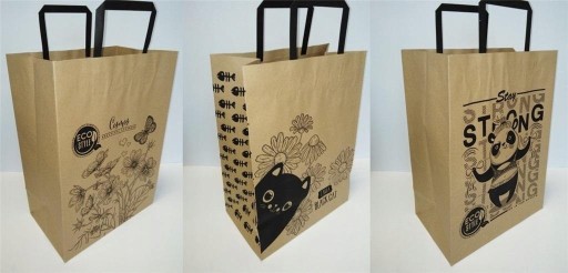 VERTIKÁLNA Kraftová darčeková TAŠKA 250X345 VEĽKOSŤ L Mix Fresh DEKORATÍVNA