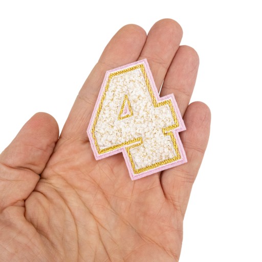 PATCH vyšívané veľké číslo 4 nápis FOUR