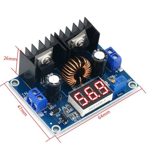 Znižovací menič XL4016 1,25-36V 8A s displejom