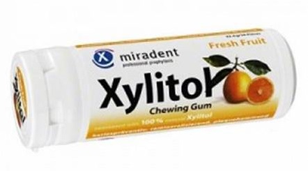 MIRADENT XYLITOL Ovocné a citrusové žuvačky 30 kusov