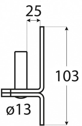 DRŽIAK NA SKRUBOVANÝ ČEP 25X103X4,0 C13/25