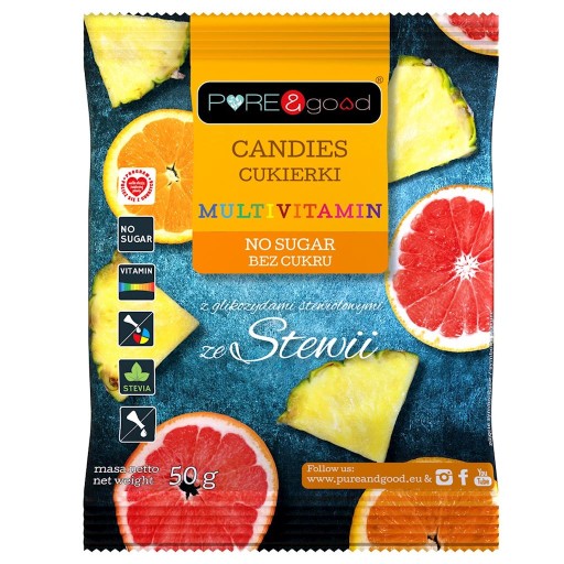 MULTIVITAMÍNOVÉ cukríky so stéviou bez cukru 50 g