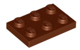 LEGO PLATE 2X3 HNEDÁ Č. 3021 PRE 3 KS