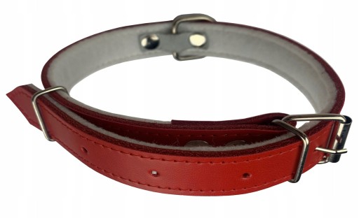 Červený kožený obojok pre psa 13x400 mm