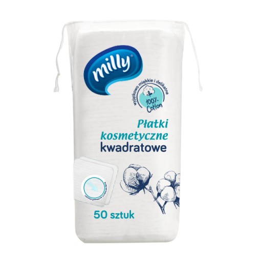 Milly Cosmetic Pads Square 50 ks.