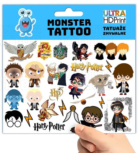 UMÝVAJÚCE DOČASNÉ TETOVANIE PRE DETI HARRY POTTER ORIGINÁLNE DIZAJNY
