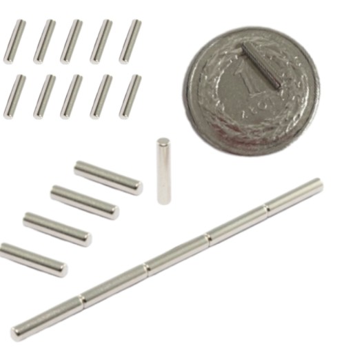 NEODYMIOVÝ MAGNET STRIEBORNÝ VALEC MW2X10 N38 10 KS