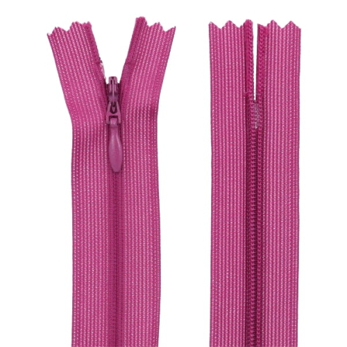 Zipsy KRYTÉ 25cm FIALOVÁ ČERVENÁ 1 ks.