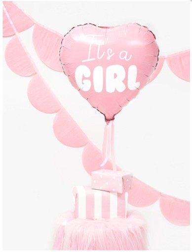 Balloon Heart Hearts Baby Shower Girl Birth