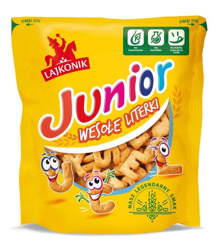 LAJKONIK JUNIORSKÉ CRACKERS VESELÉ PÍSMENKÁ 3x 120G