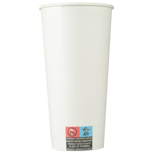 Biele papierové krígle na pivo 500ml, 6ks.