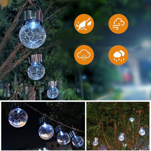 Záhradná lampa SOLAR LED LAMPIÓN Sklenená guľa