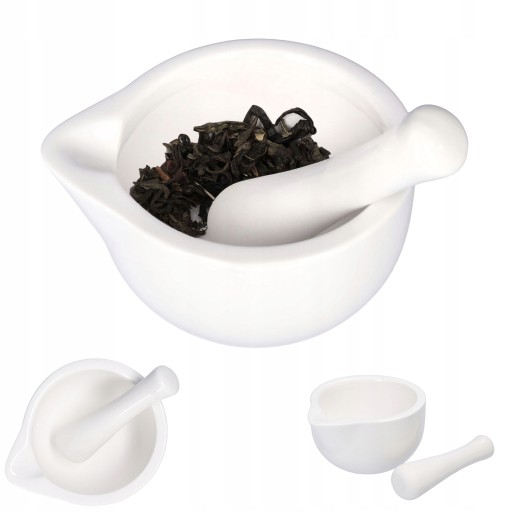 Porcelánový kuchynský mažiar s paličkou, 10 cm