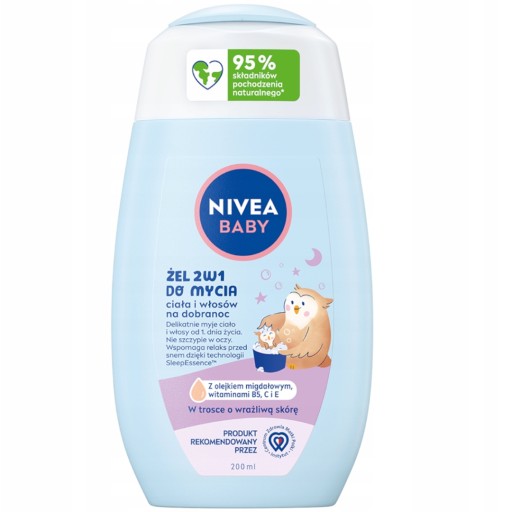 NIVEA BABY GÉL 2V1 NA UMÝVANIE TELA A VLASOV NOČNÁ PRE BOJČATÁ 200ML