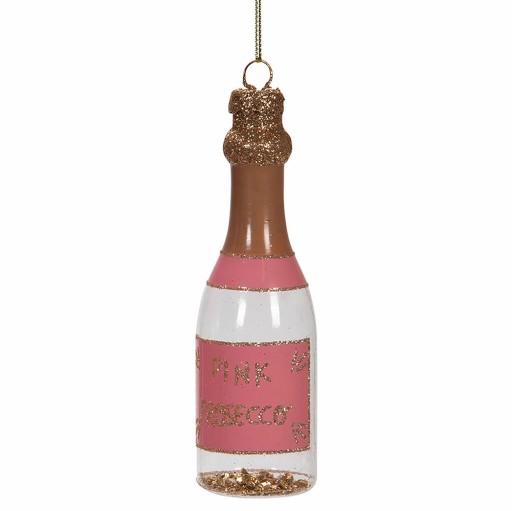 VIANOČNÝ PRÍVESOK PROSECCO, sklo, výška 13 cm