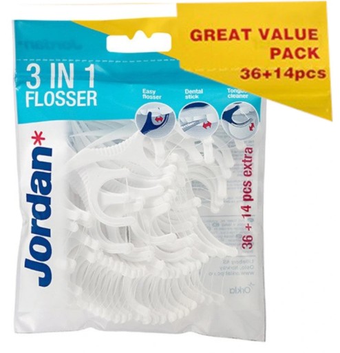 JORDAN DENTAL FLOSSER FLOSSER s PÁSKOM 50 ks