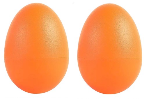 ŠTREPAČKA NA VAJEC - MARACAS VAJCIA - HRKALKA - 2 KS - ORANŽOVÁ
