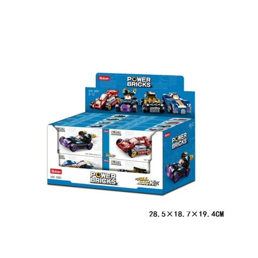 Bloky pretekárskeho auta Sluban 8 vzorov POWER BRICKS 7195