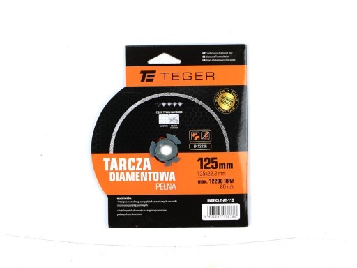 Diamantový kotúč na plné rezanie za mokra 125x22,23 mm TEGER