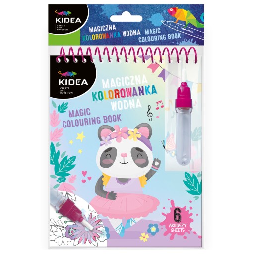 Kidea Magická opakovane použiteľná vodová omaľovánka s fixkou Ballerina