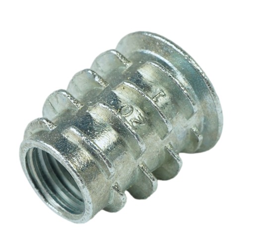 10x M10 x 20 mm nástrčná oceľová nábytková vložka skrutkovaná do dreva, typ DC