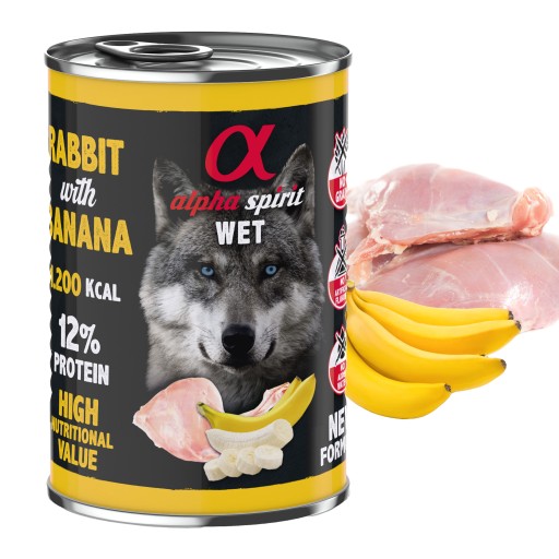 ALPHA SPIRIT Mokré krmivo pre psov RABBIT 400g