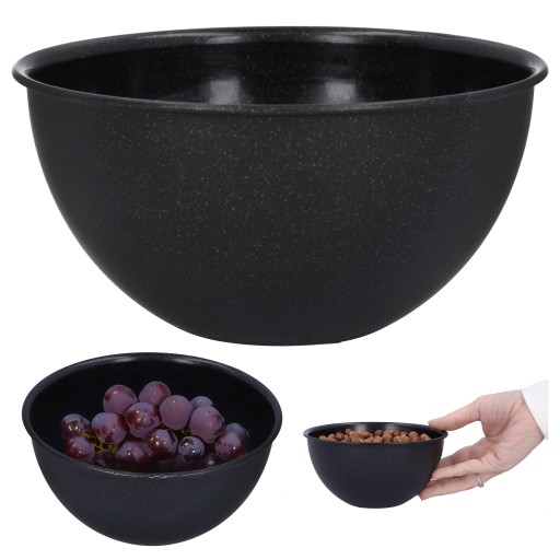 Plastová miska na občerstvenie, 0,75l, čierna kuchynská misa, Ø15cm