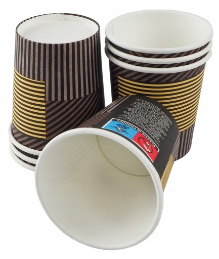 Jednorazové papierové šálky na kávu espresso 100 / 120 ml LINES 50 kusov