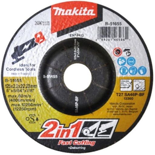 Rezný brúsny kotúč 2v1 125mm Makita B-51655