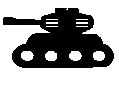 Prívesok TANK, dekorácia na okno záves, vojenská sivá