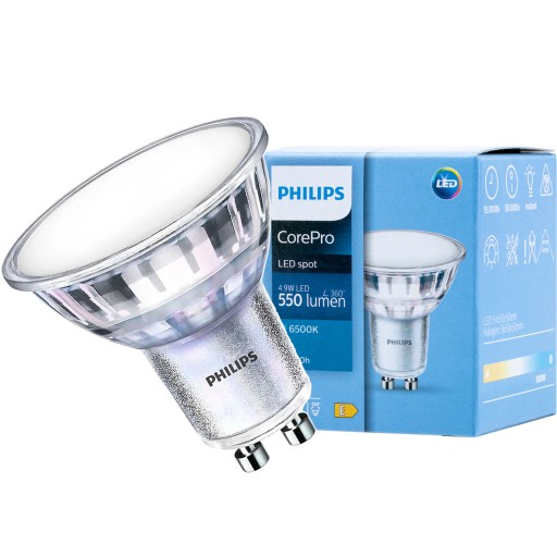LED ŽIAROVKA GU10 4,9W 50W 6500K 120° 550lm PHILIPS
