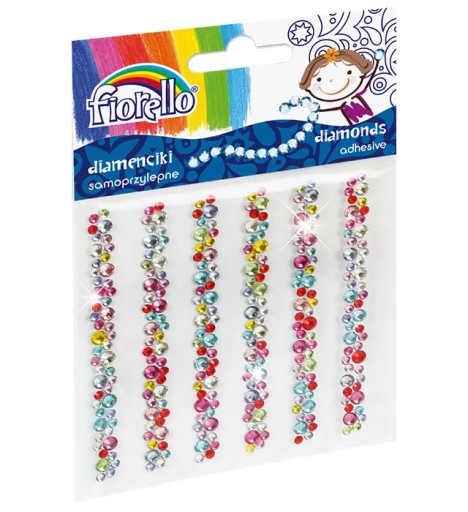 Samolepiace diamanty, mix, FIORELLO krátke pásiky