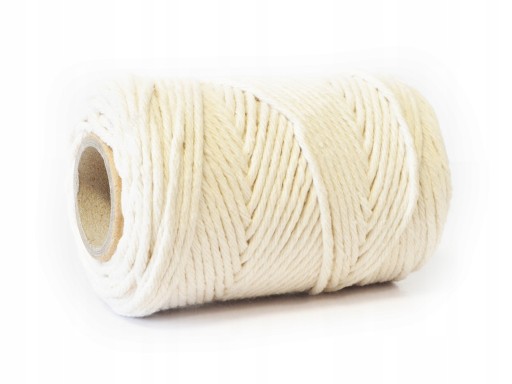 Ozdobná zavinovacia bavlnená šnúrka, BIELA, 100g