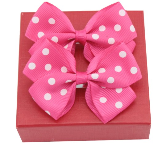 sponky do vlasov, mašličky, 7 cm, 2 KUSY, FUCHSIA