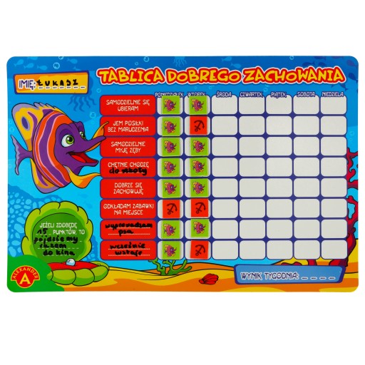MOTIVAČNÁ MAGNETICKÁ TABUĽA SPRÁVNEHO SPRÁVANIA ZODPOVEDNOSTÍ PRE DETI