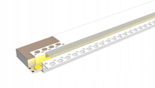 PVC PROFIL pre LED pásy, biely sadrokartón + opálový difúzor, 1 m