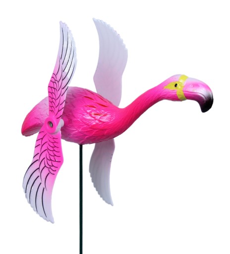Flamingo PIN WHEEL Ornament Figúrka Hammered Bird
