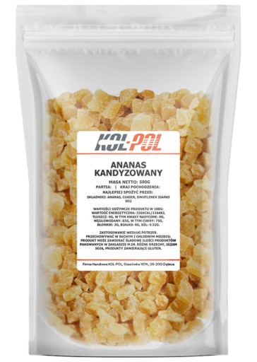 KANDIDOVANÝ ANANÁS KOCKÝ 500g Sušený v kockách