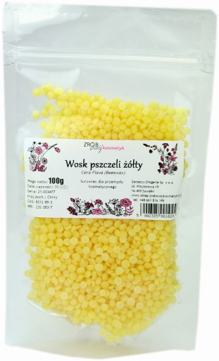 Kozmetický prírodný žltý včelí vosk 100g