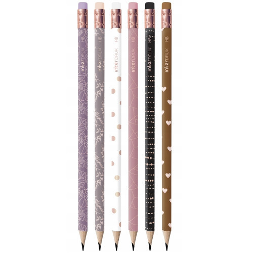 Okrúhla ceruzka s gumou ROSE GOLD INT