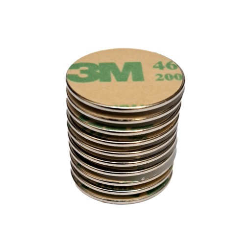 Neodymový magnet 20x1 mm s 3M lepiacou páskou 10 ks